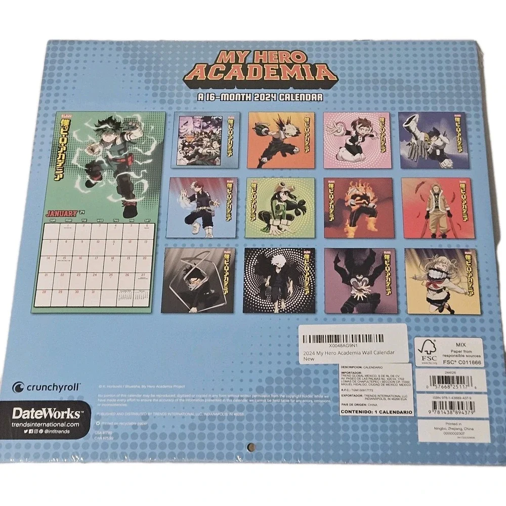 My Hero Academia 16‎ Month Calendar 2024 Sealed BRAND NEW COLLECTOR'S ITEM